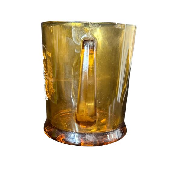 Kappa Alpha Order Beer Pitcher Large Heavy Amber Glass 7" Fraternity Lager Jug - Picture 3 of 10